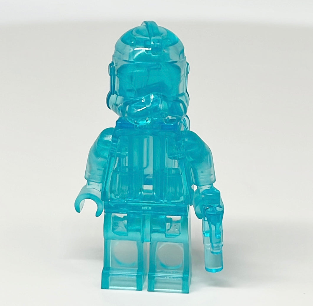 LEGO Prototype Trans Blue Clone Trooper Monochrome